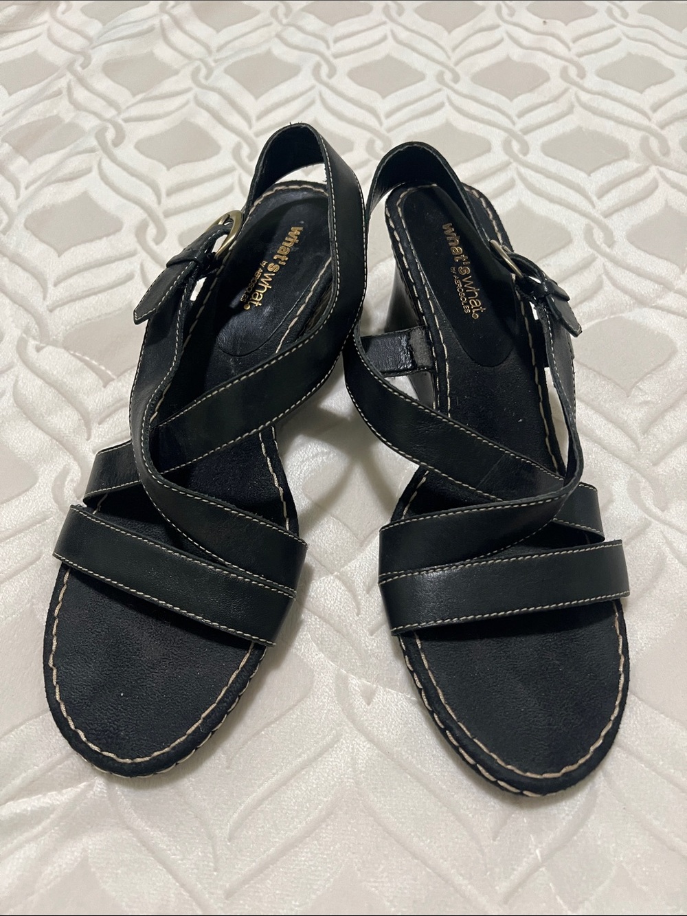 Aerosoles Dark Brown Leather Wedge Sandals